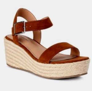 Women’s Brown Suede Espadrille Wedge Sandal